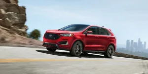 red 2022 ford edge on the road