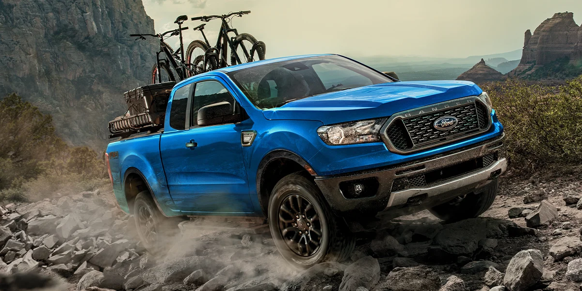 The 2023 Ford Ranger on a muddy landscape