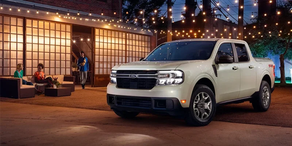 A 2024 Ford Maverick with headlights