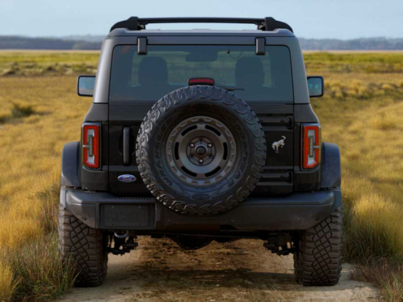 The Ford Bronco for 2024 pictured from the rear