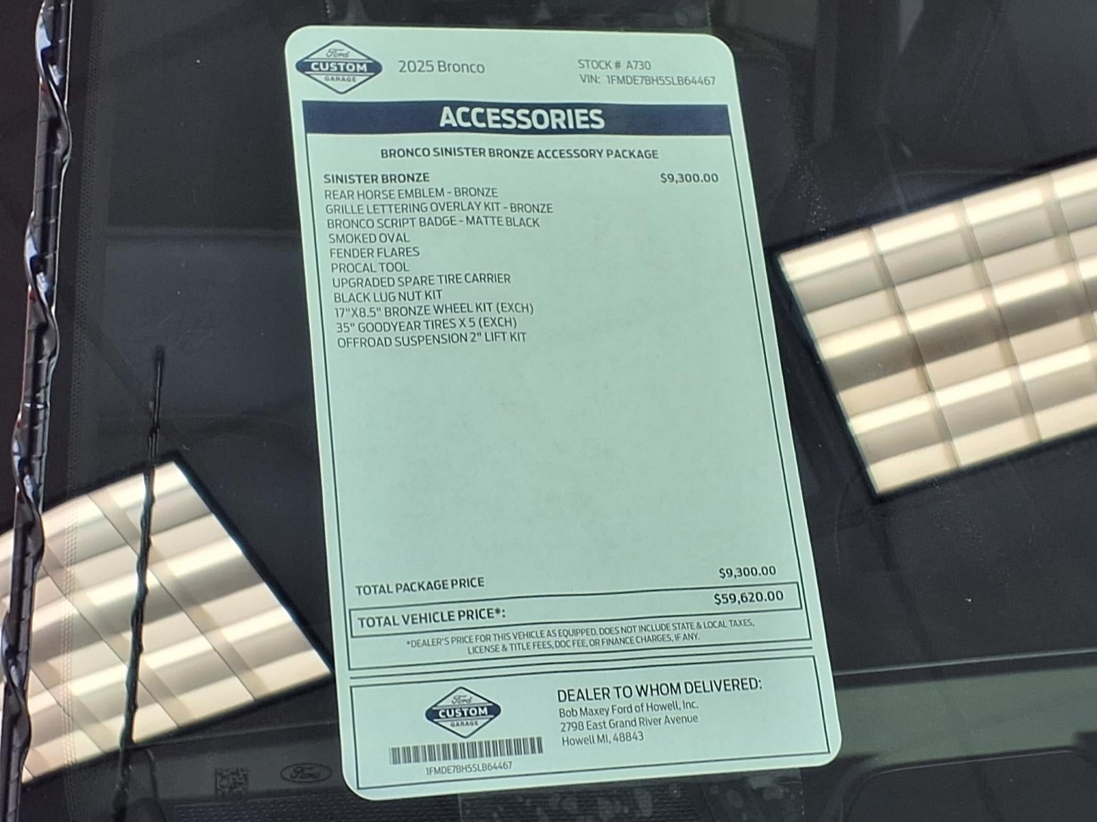 2025 Ford Bronco Big Bend® - Sinister Bronze Package