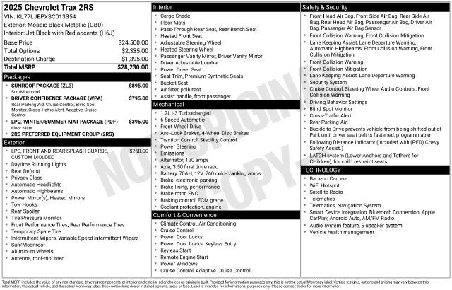 2025 Chevrolet Trax 2RS