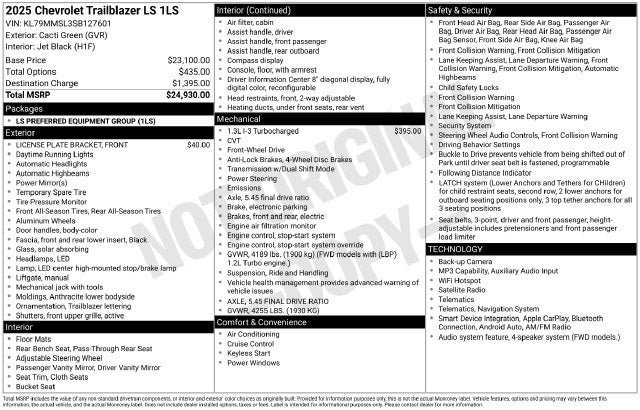 2025 Chevrolet TrailBlazer LS